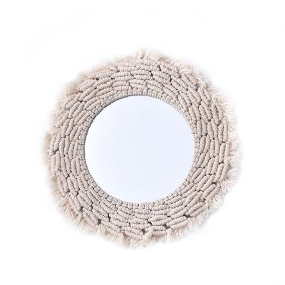 China Porch Minimalist Indoor Bathroom Living Room Mirror Decor Handwoven Wall for sale