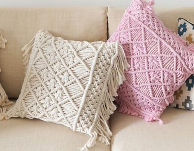 China China The Style Of Pure Handmade Cotton Woven Pillow Can Be Customized for sale