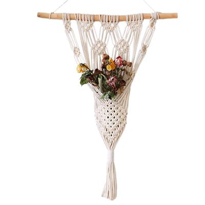 China Light Handmade Cotton Macrame Plant Hanger Indoor and Outdoor Plant Hanger Home Decoration, Plant Pot Hanger for sale