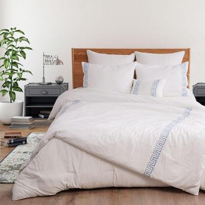 China Nondisposable Top Selling White Embroidery 100%Cotton Hotel Duvet Quilt Cover for sale