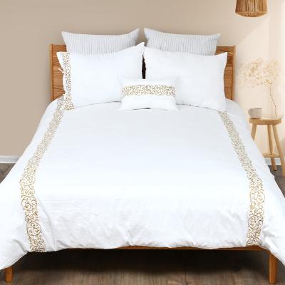 China OEM Antistatic 100% Cotton Hotel Embroidery Duvet Cover Set Organic Cotton for sale