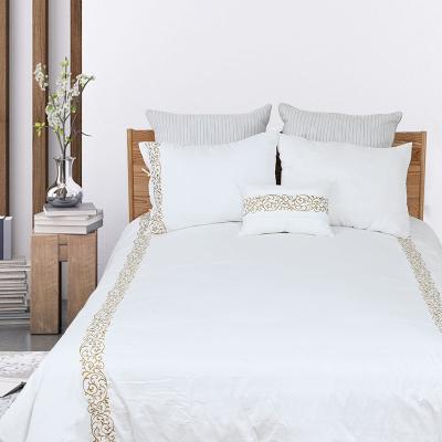 China Nondisposable Top Grade Luxury Hotel Embroidered Duvet Cover In Stock for sale