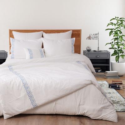 China Nondisposable High End Organic 100%Cotton Embroidery Hotel Duvet Cover Set On Sale for sale