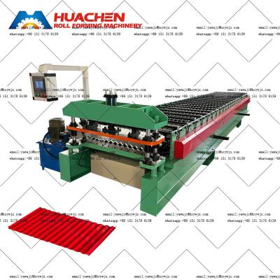 China Chain Drive Corrugated Iron Automatic Roof Roll Forming Machine for PPGI / GI Material Production for sale