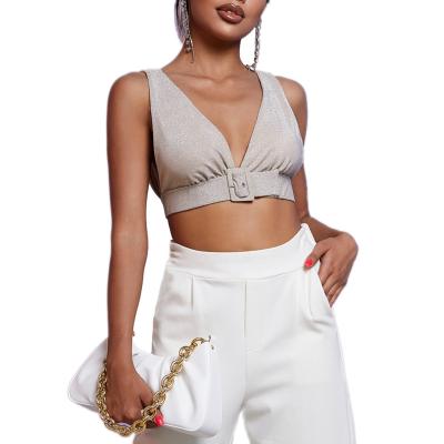 China Hot Selling Top QUICK DRY Sexy Women Summer Bralette Open Loop Lame Crop Tops Crop Tops Fashionable Gear 2022 for sale