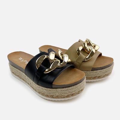 China Classic Women's Trend Fashion Low MOQ Cheap Ladies Sample Style Wedge Sandals With Factory Price for sale