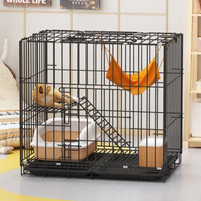 China Wholesale Breathable Black Stainless Steel Wire Pet Cat Houses Portable Outdoor Metal Luxury Pet Cages for sale