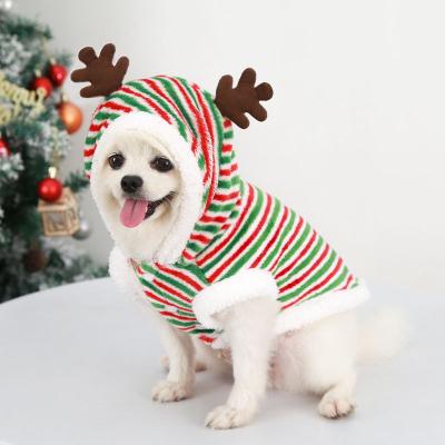 China Stocked 2021 Hot Selling Siamese Pet Clothing Designer Cartoon Christmas Holiday Dog Pet Clothes for sale