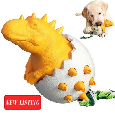 China Eco Dinosaur Private Label Fashion Attractive Design Sustainable Chew Interactive Dog Pet Toys for sale