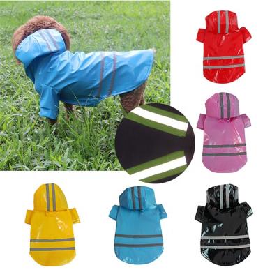 China Custom Stocked Color PVC Seasons Packable Pet Cat Dog Clothes Waterproof Outdoor Pet Raincoat With Reflective Markings for sale