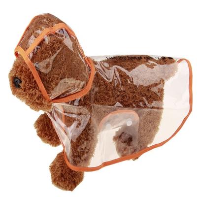 China Wholesale Custom PVC Large Transparent Pet Dog Stocked Waterproof Dog Accessory Outdoor Raincoat With Hood for sale