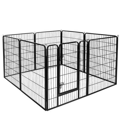 China Wholesale Breathable Black Stainless Steel Wire Pet Cat Houses Portable Outdoor Metal Luxury Pet Cages for sale