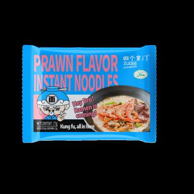 China Prawn Low Fat High Quality Delicious Halal Flavor Snack Noodles Instant Noodles Shrimp Noodles for sale