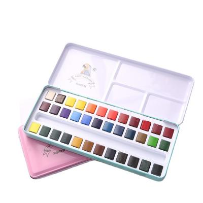 China Paint Lover MeiLiang 36 Colors Solid Watercolor Paint Set Watercolor Gift with Palette, Painting Brushes Tools Art Supplies for Artists for sale