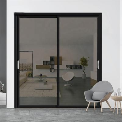 China New Design Waterproof Living Room Soundproof Aluminum Frame Sliding Double Glass Door for sale