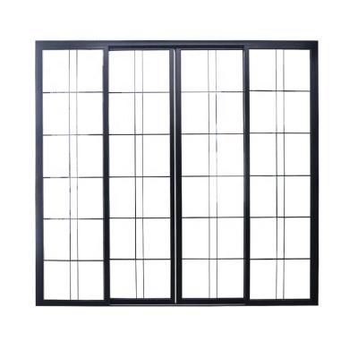 China Fengleiyi Home Hotel Modern Hot Selling Glass Burglar Proof Aluminum 4 Panels Sliding Screen Door for sale