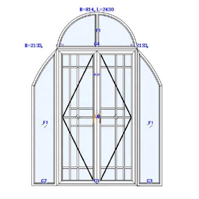 China Double Security Aluminum Glass Front Door Outdoor Swing Design Hot Selling Waterproof for sale