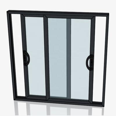 China Magnetic Aluminum Alloy Double Screen Cheap Prices Soundproof Durable Glass Sliding Window for sale