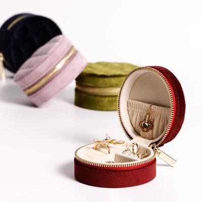 China Portable Eco Amazon Jewelry Box Earrings Storage Box Around French Small Perfume Velvet Jewelry Storage Bag Ring Box Luxury for sale