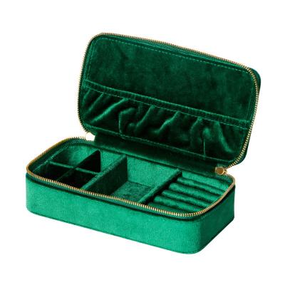 China Luxury Small Jewelry Box Eco Velvet Jewelry Earring Earphone Jewelry Organizer Light Storage Box High-Grade Ring Box for sale