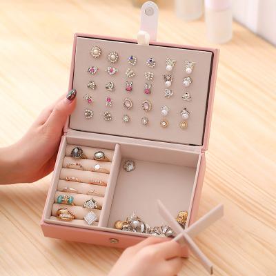 China High Quality Durable Eco 3 Layer Multiple Space Jewelry Box Luxury Jewelry Box Ring Box Necklace Travel Jewelry Box for sale