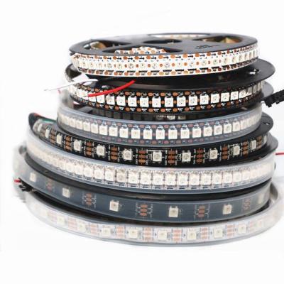 China Hotel 1m 12mm PCB 144leds WS2812B 144 LEDs/M 5050 RGB Chip Digital 5V LED Strip Light Indoor and Outdoor Use for sale