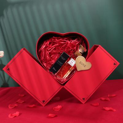 China Wholesale Recyclable Luxury Custom Red Flower Gift Packaging Box Christmas Birthday Cosmetics Lipstick Perfume Packaging Storage Box for sale