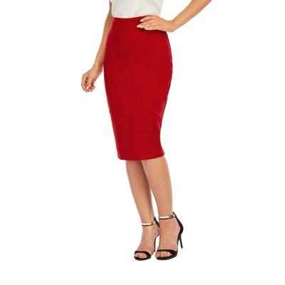 China Fashionable Woman Clothes Anti-Static Summer Fashion Simple Simple African Bodycon Knee Length Elegant Casual Office Women Pencil Skirt for sale