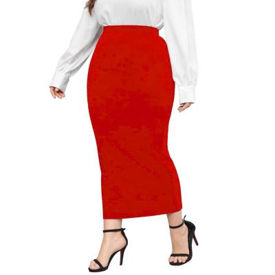 China Designer Clothes Wholesale High Quality Solid Color Elegant Casual Women's Office Straight Maxi Skirts For Women Anti-Static for sale