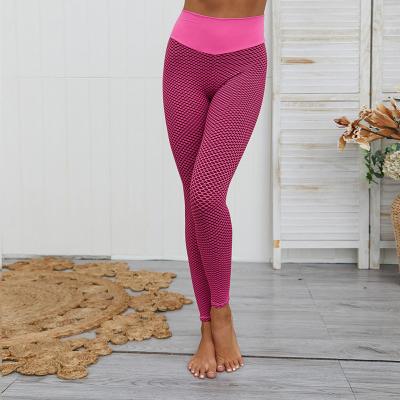 China 2022 Breathable Women Spring Clothes Shape High Waist Seamless Honeycomb Tight Fitness Exercise Big Butt Yoga Custom Pants for sale