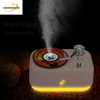 China 2021 Creative Mini Car Home Appliances Mist Humidifier Car Phonograph USB Air Humidifier LED Night Light Fragrance Oil Spray for sale