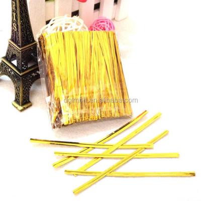 China Bread Bag Soft Twist Ties / Bread Bag Wire Gold Plastic Twist Ties for sale