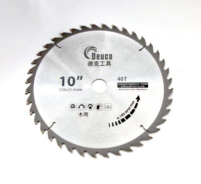 China Wood/Plywood/Laminates DEUCO Manufacturer 50Steel YG8 10in 255mm CTT Circular Saw Blade For Wood Cutting for sale