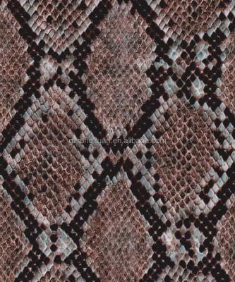 China Textiles FAUX TEXTURIZED POLYESTER ALUMINUM FILM HEAT TRANSFER SNAKE SKIN HEAVY DUTY DESIGN for sale