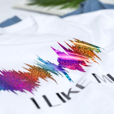 China Holographic T-shirt HTV Heat Transfer Vinyl Rainbow Iron On Vinyl For Apparel for sale