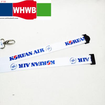 China Polyester Korean Air Airlines Aircraft Seat Belt Buckle Polyester Lanyard for Pilot ID Card Holder Key Boarding Pass String Lanyards for sale