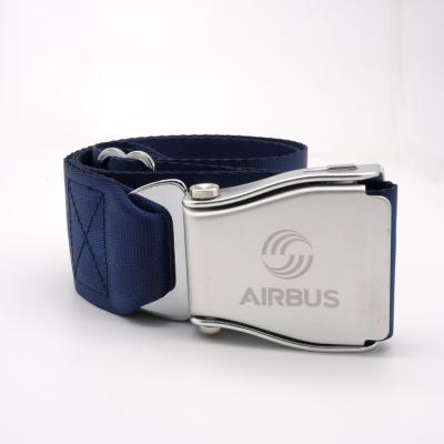 China Top Level Mini Airbus Airline Aircraft Safety Seat Belt Buckle Aircraft Nylon High Quality Belt For Jeans Pants Man Belt for sale