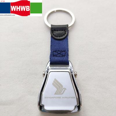 China Custom Metal Singapore Airlines Airplane Safety Seat Belt Buckle Key Chain Key Ring For Car Interior Key Accessories Gift for sale