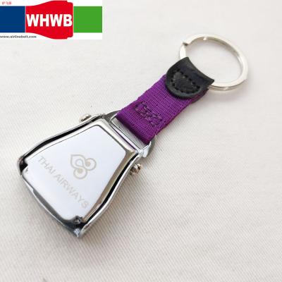 China Custom Metal Thai Airways Airline Airline Safety Seat Belt Buckle Key Chain Key Ring For Car Interior Key Accessories Gift for sale