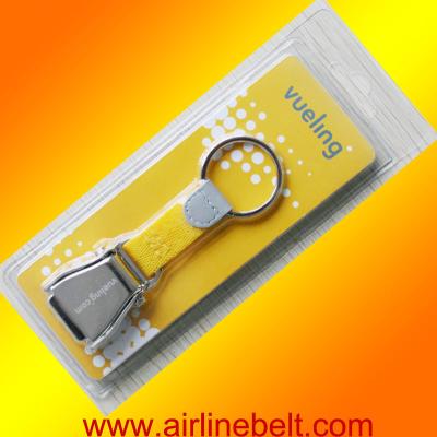 China Custom Metal Vueling Airways Airplane Safety Seat Belt Buckle Key Chain Key Ring For Car Interior Key Accessories Gift for sale