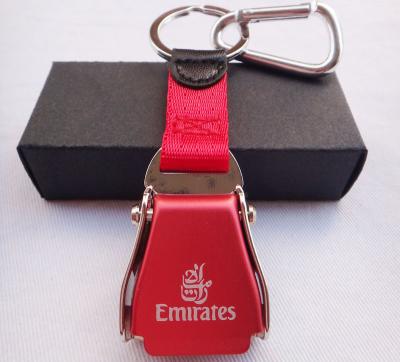 China Emirates Airlines Airplane Custom Seat Belt Metal-Air Buckle Safety Key Chain Key Ring For Interior Key Car Accessories Gift for sale