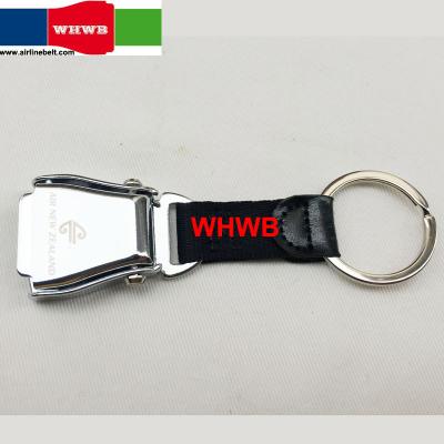 China Custom New Zealand Airlines Airplane Safety Metal-Air Buckle Seat Belt Key Chain Key Chain For Interior Key Car Accessories Gift for sale