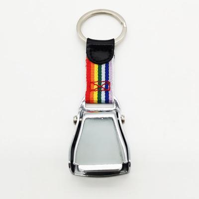 China Custom Classic Seatbelt Buckle Safety Airline Airline Rainbow Metal Air Key Chain Key Chain For Car Accessories Interior Key Gift for sale