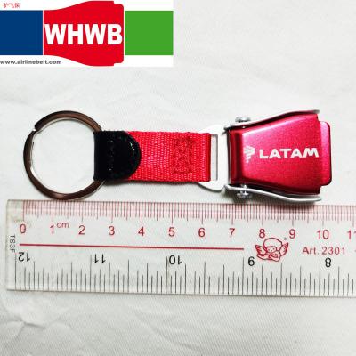 China Custom Metal Latam Boeing Airbus Airline Safety Seat Belt Buckle Key Chain Key Ring For Car Interior Key Accessories Gift for sale