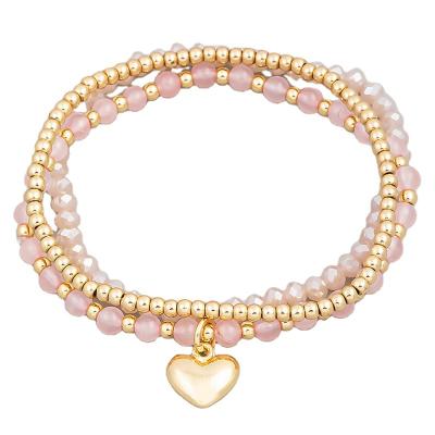 China Women Accessories 3pcs Heart Charm Bracelet Lead Free Nickel Free Handmade Love for sale