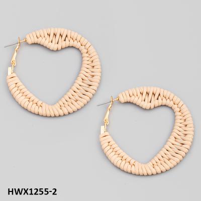 China Casual/Sporty Fabric Wrap Handmade Heart Earrings for sale