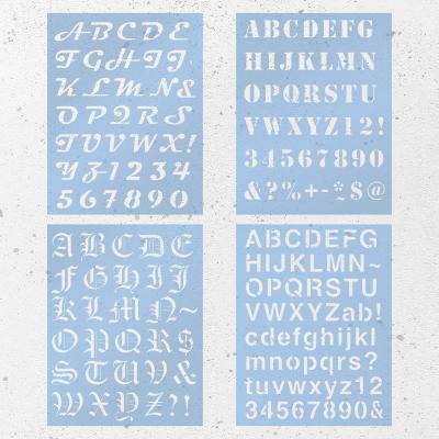 China Non-Toxic Reusable Durable Plastic Wall Stencil Alphabet Stencil for sale