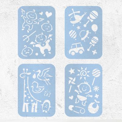 China Non-Toxic Wholesale Reusable Durable PET Kids Plastic Stencils for sale