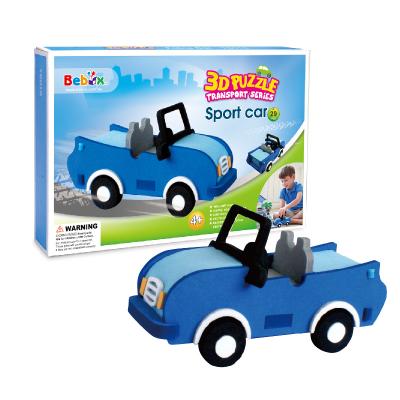 China Kid's Educational Game Hot selling multicolor EVA foam toy 3d car puzzle game for sale