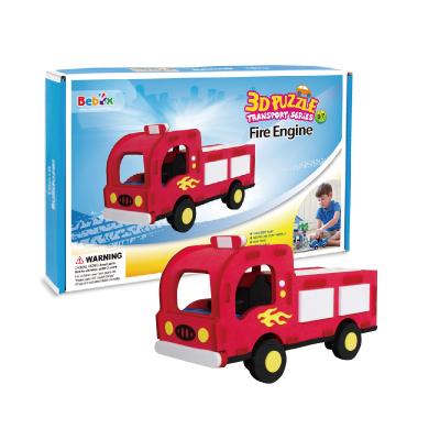 China High Quality Kids Educational DIY Foam Toys Fire Engine 3d Puzzle Game for sale